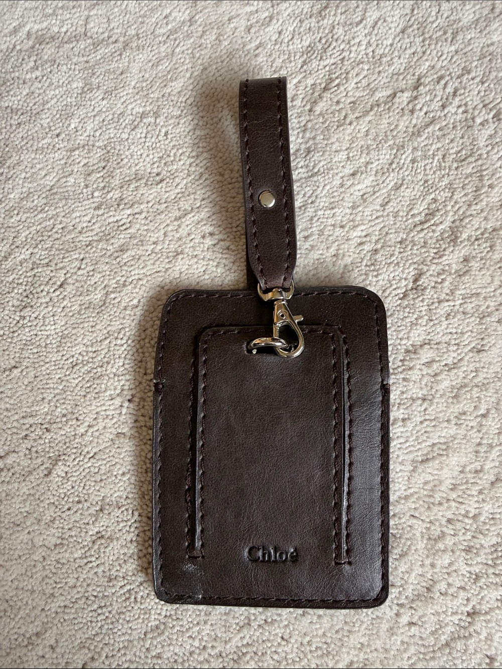 Chloe Brown Leather Luggage Tag